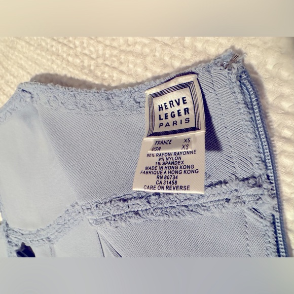 Herve Leger Blue Halter neck Beaded Dress - Picture 10 of 11